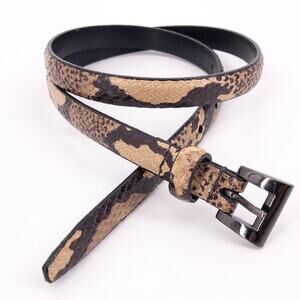 WCM New York black & tan faux snake skin belt